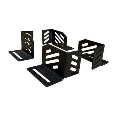 Imagem de WeiLaiKeQi Conjunto de 4 suportes de canto para rack de teto, acessórios de fácil instalação, estáveis ​​e fáceis de usar, com fivela para bagageiro.