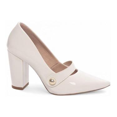 Imagem de Sapato Scarpin Salto Alto Quadrado Off White Torricella AVS 65-13B, 38