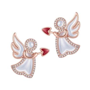 Imagem de Brincos de anjo para o dia dos namorados, brinco feminino pendente para lembrancinhas de festa, joias de acrílico para intercâmbio de estudantes, presentes para lembrancinhas de sala de aula/decoração