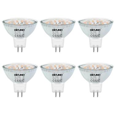 Imagem de DiCUNO Lâmpada Led Gu5.3, Não Regulável, 12 V, Mr16, Branco Quente, 2700 K, 500 Lm, 5 W, 50 Substituição De Halogênio Para Iluminação Trilho, Embutida, Pacote Com 6