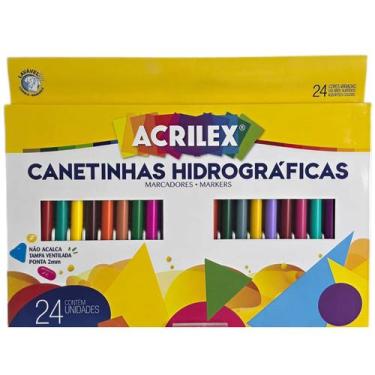 Imagem de Canetinha Hidrográfica 24 Cores Pintura Desenho Acrilex