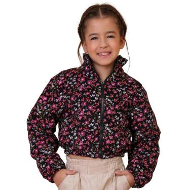 Imagem de Jaqueta Juvenil Look Jeans Puff Floral Preto - 6 - UNICA-Feminino