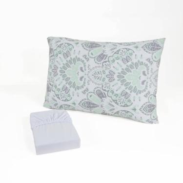 Imagem de Jogo de Cama Solteiro com Lençol de Elástico - Malha 100% Algodão, Confortável e Prático para Quartos Domésticos com Estilo Simples (Papiro branco)