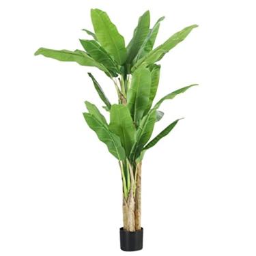 Imagem de SLGGPJBU Plantas Falsas Planta Artificial Bananeira Artificial Plantas Tropicais Grandes Folhas Falsas Plástico Monstera Folhas Musa Árvore para Sala de Estar Quarto Plantas Artificiais Interior