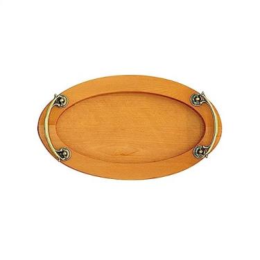 Imagem de Bandeja de madeira vintage bandeja de bolo sobremesa bandeja de serviço com alça para café, chá, pastelaria bandeja decorativa palete (B, média)