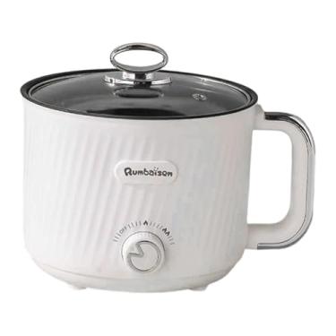 Imagem de WeiLaiKeQi Panela elétrica para fondue, multifuncional com 2 configurações de temperatura, mini panela para ramen, sopa, macarrão e arroz, Solteiro Branco