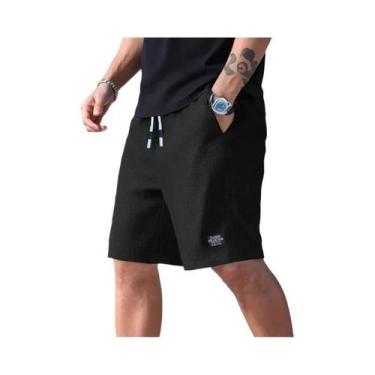 Imagem de Bermuda Masculina Casual Texturizada E Respirável Para Praia, Moda Par
