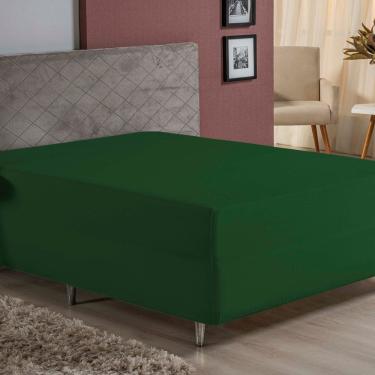 Imagem de Lençol Com Elástico King Nobre 1 Peça Luva De Box 55cm De Altura Malha 100% Algodão - Verde-bandeira