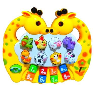 Imagem de Pianinho de Girafa Infantil Músicas Som de Bichos Letras Educativo - B