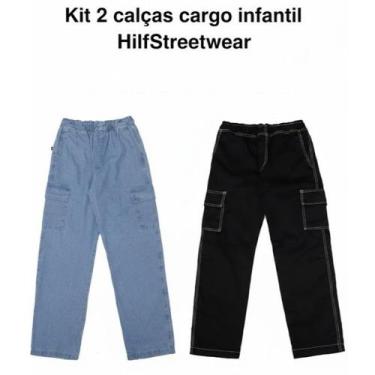 Imagem de Kit Calça Cargo Infantil 100% Algodão em Sarja/Jeans - NoBrand, Kit ca