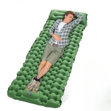Imagem de Colchão Inflável Automático De Casal Sleeping Pad Ar Externo Portátil De Acampamento impermeável(190 * 58 * 5 Cm Verde)