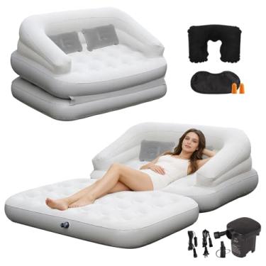 Imagem de Onirii Sofá-cama inflável com bomba de ar, sofá inflável 2 em 1, sofá inflável e colchão de ar dobrável para casa, acampamento e convidados