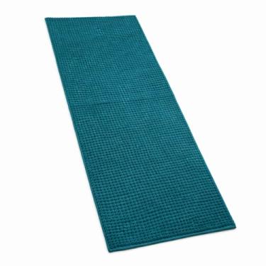 Imagem de Tapete Passadeira Grande Cozinha Banheiro Antiderrapante Material Macio Gostoso de Pisar Bolinha/Dedinho - 110x40 cm (Verde)