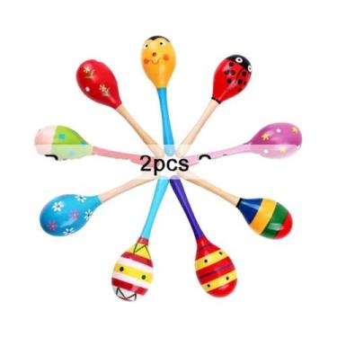 Imagem de Instrumento Musical De Percussão Manual Infantil De Madeira, Maraca Un