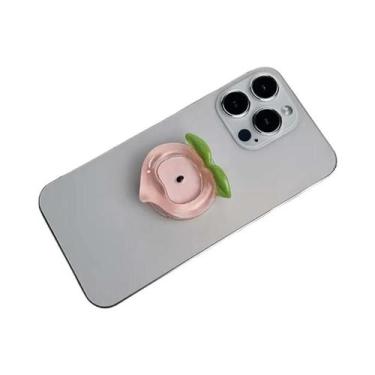 Imagem de Suporte De Celular Dobrável De Resina Maçã Vermelha - Série Frutas Fof