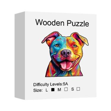 Imagem de Quebra-Cabeça De Madeira Colorido De Cachorro Para Adultos, Arte Moder