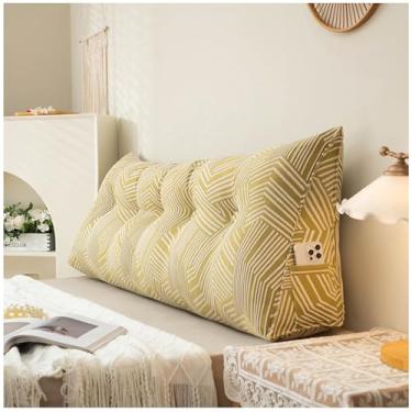 Imagem de Travesseiro triangular grande para cama - almofada de suporte de leitura de cabeceira, posicionamento confortável do encosto, ideal para sentar, almofada de cabeceira de 120 cm, perfeita para ler e