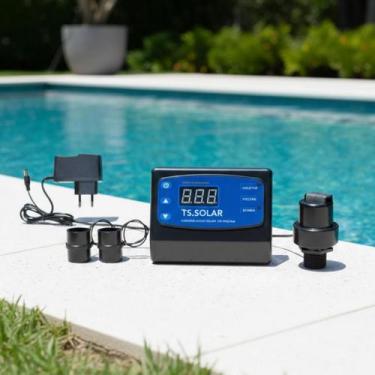 Imagem de Kit Controlador Digital TS Solar V2 Bivolt Válvula Quebra Ecomasol Vác
