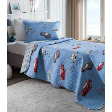 Imagem de Colcha Solteiro Bouti Infantil Microfibra Rozac Azul, UN, Azul