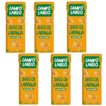 Imagem de Suco de Laranja 200ml Campo Largo Kit 6 unidades