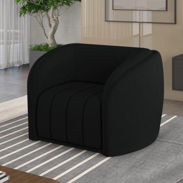 Imagem de Poltrona Decorativa Sala De Estar Adam Veludo Preto G45 - Gran Belo