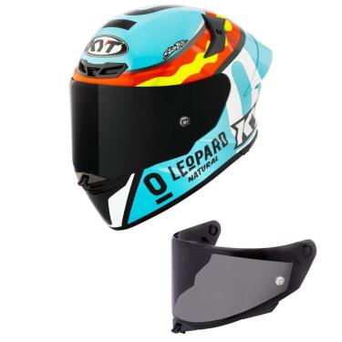 Imagem de Capacete KYT TT Revo Leopard Spaniard Azul Mais Viseira Fumê-Masculino