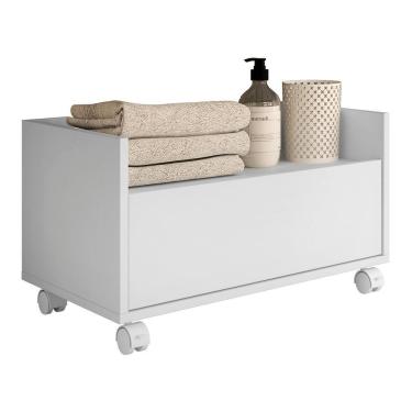 Imagem de Gabinete Balcão Banheiro 80 Cm C/ Rodízios Branco