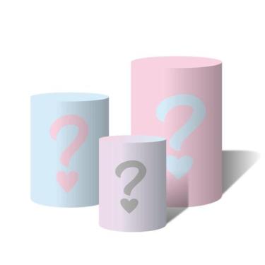 Imagem de Trio Capas Para Cilindro Versátil Boy ou Girl Chá Revelação Rosa e Azu