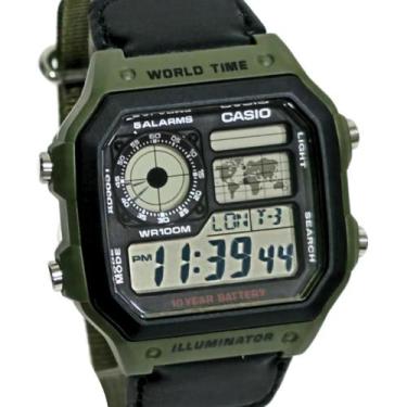 Imagem de Relógio Casio Masculino Digital Preto/Verde AE-1200WHB-3BVDF