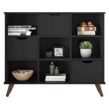 Imagem de Nicho Organizador Retrô 3 Gavetas Preto - Qmovi