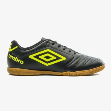 Imagem de Chuteira Futsal Class Umbro Unissex, Preto, Verde limão, 40, Unissex