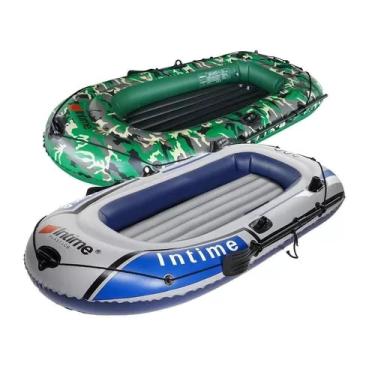 Imagem de Bote Inflavel 2 Pessoas Barco Camuflado Pesca Kit Completo 2 Remos Bomba De Ar Praia Piscina Lago Rio Profissional