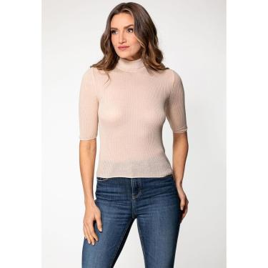 Imagem de Blusa de Tricot Rib Gola Alta Creme-Feminino