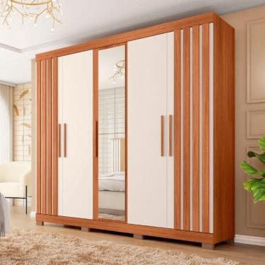 Imagem de Guarda Roupa Marta Casal 5 Portas Com Espelho Caemmun Marrom