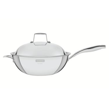Imagem de Wok Tramontina Grano Inox Triplo com Tampa 32cm 5,2L