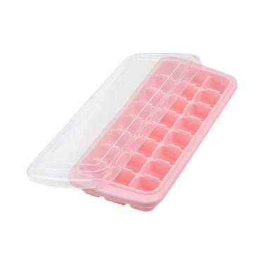 Imagem de Forma De Gelo De Silicone Com 24 Cubos E Tampa, Fácil De Desenformar, 