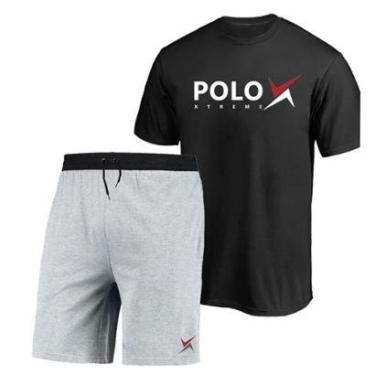 Imagem de Kit Camiseta Algodão + Bermuda Masculina Moletom Dia a Dia-Masculino