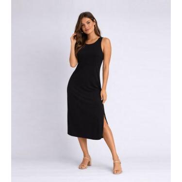 Imagem de Vestido Feminino Regata Midi Com Fenda Good Bless Preto, G, Preto