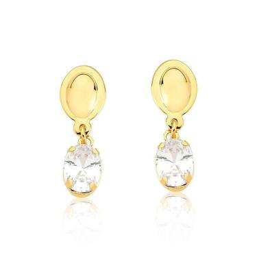 Imagem de Brinco Crystal Revestido Em Ouro