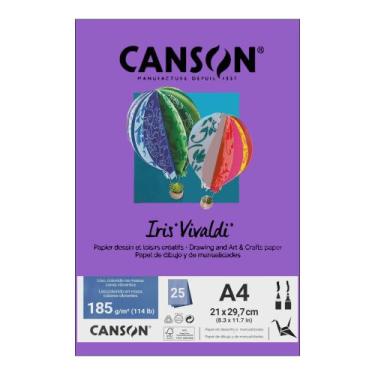 Imagem de Papel Canson A4 Iris Vivaldi 185g 25Fls - Escolha a Cor, Violeta