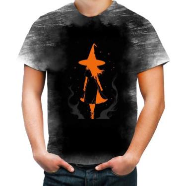 Imagem de Camiseta Desgaste Bruxa Halloween Laranja Festa 2 - Kasubeck Store®, I