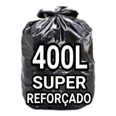 Imagem de Saco para Lixo Sacos de Lixo 400 Litros Super Reforçado Parede Dupla Preto para Lixos M...