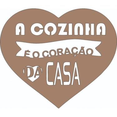 Imagem de Quadro para Chaves a Cozinha É o Coração da Casa [F031] para Organizar Até 5 Peças com Corte a Laser em MDF Marrom