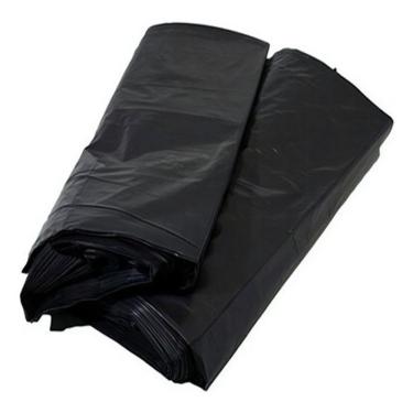 Imagem de Saco para Lixo Preto Reforçado 75x90x005 100 Litros para Descarte de Resíduos em Ambien...