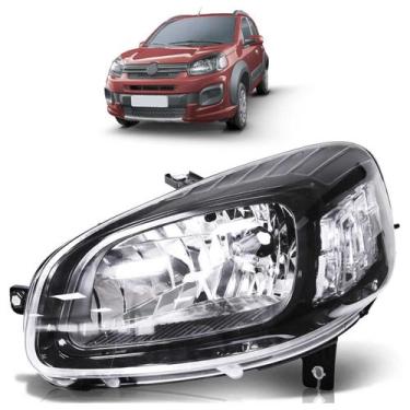 Imagem de Farol Dianteiro Uno Evo 2015 A 2017 Máscara Negra - Automotive Imports