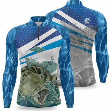 Imagem de Camisa Pesca Manga Longa Masculina Duarte Fisher Camiseta Proteção UV Térmica absorve s...
