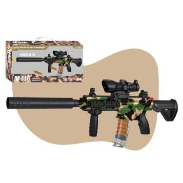 Imagem de Pistola Brinquedo M416 Lança Dardos Espuma Infantil Seguro Semi Automá