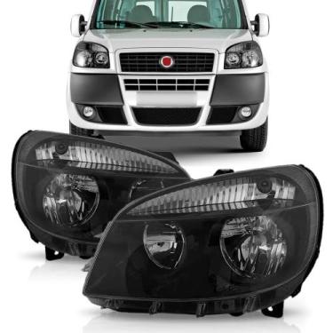 Imagem de Par farol fiat doblo 2010 2011 2012 2013 manual elétrico fumê - TYC, P