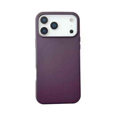Imagem de Capa De Couro Magsafe Para Apple iPhone 17 pro Max 15 16 14 Com Carreg