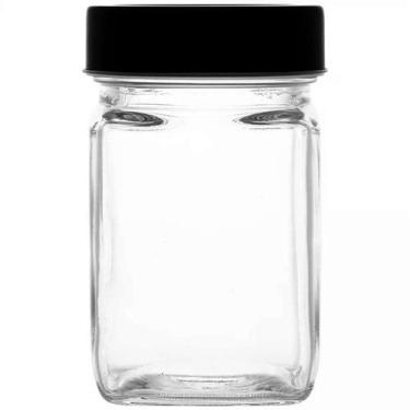 Imagem de Pote de vidro com visor de acrílico na tampa Gastro preto Lyor 300 ml